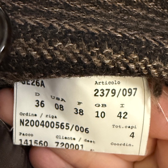 DAVIDE CENCI Brown Stripe Wool & Cashmere Blazer Sz 8 - Picture 6 of 6